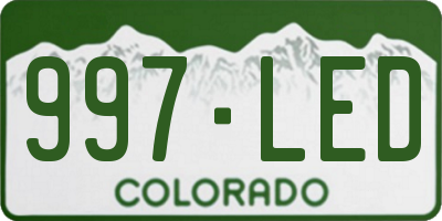 CO license plate 997LED