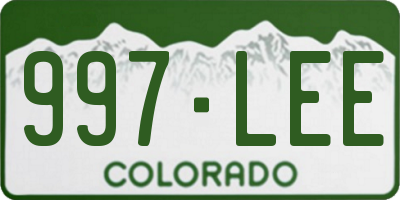 CO license plate 997LEE