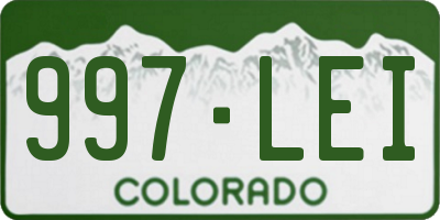 CO license plate 997LEI