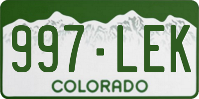 CO license plate 997LEK