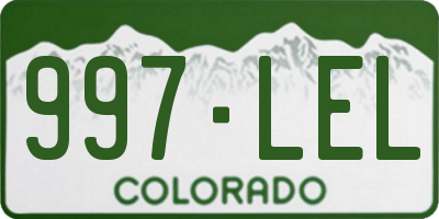 CO license plate 997LEL