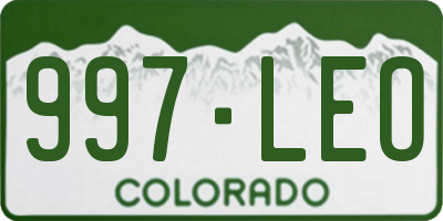CO license plate 997LEO