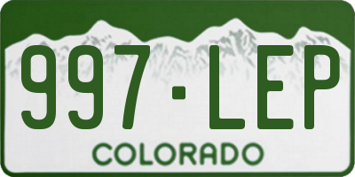 CO license plate 997LEP