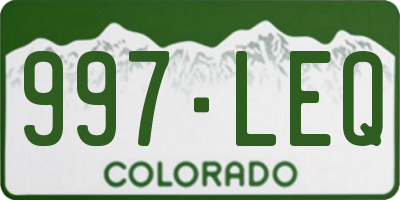 CO license plate 997LEQ