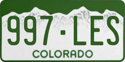 CO license plate 997LES