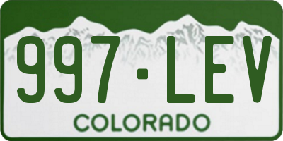 CO license plate 997LEV