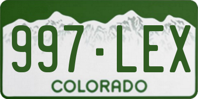 CO license plate 997LEX
