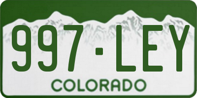 CO license plate 997LEY