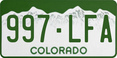 CO license plate 997LFA