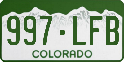 CO license plate 997LFB