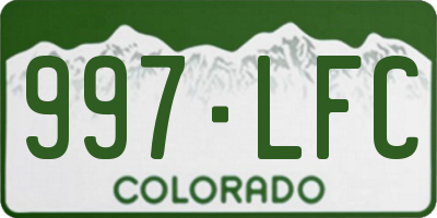 CO license plate 997LFC