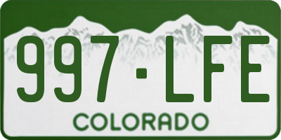 CO license plate 997LFE
