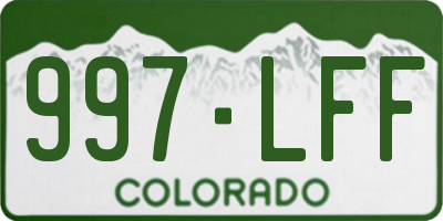 CO license plate 997LFF