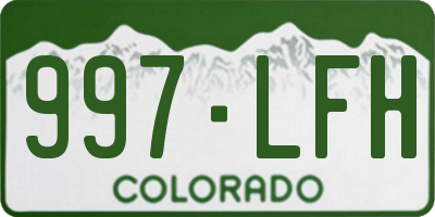 CO license plate 997LFH