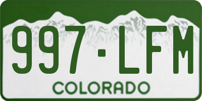 CO license plate 997LFM