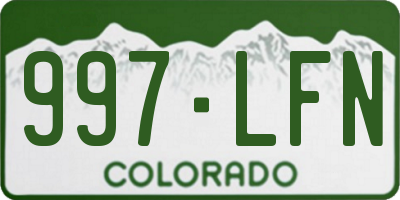 CO license plate 997LFN