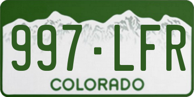 CO license plate 997LFR