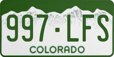 CO license plate 997LFS