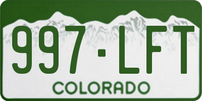 CO license plate 997LFT