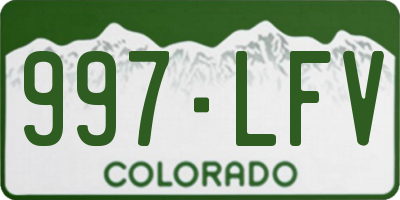 CO license plate 997LFV