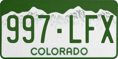 CO license plate 997LFX
