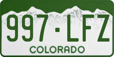 CO license plate 997LFZ