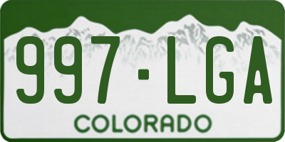 CO license plate 997LGA