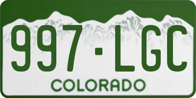 CO license plate 997LGC