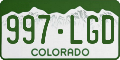 CO license plate 997LGD