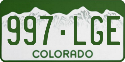 CO license plate 997LGE