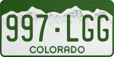 CO license plate 997LGG