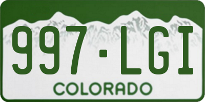 CO license plate 997LGI