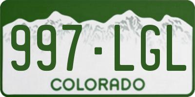 CO license plate 997LGL