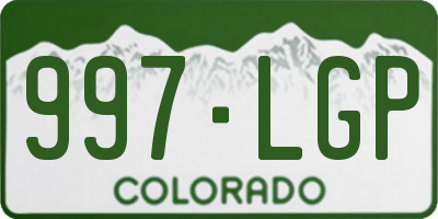 CO license plate 997LGP