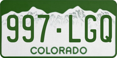 CO license plate 997LGQ