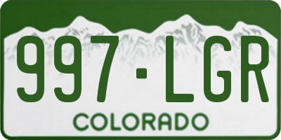 CO license plate 997LGR