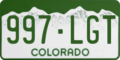 CO license plate 997LGT