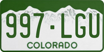 CO license plate 997LGU