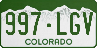 CO license plate 997LGV