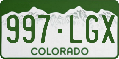 CO license plate 997LGX