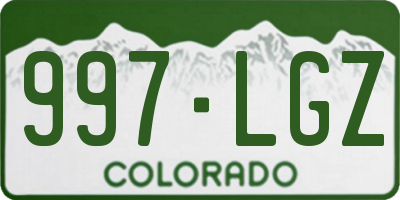 CO license plate 997LGZ