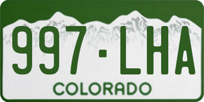 CO license plate 997LHA