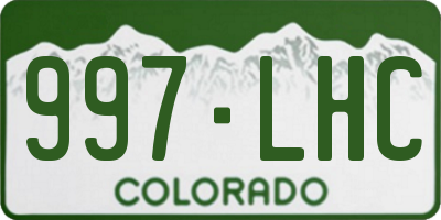 CO license plate 997LHC