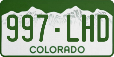 CO license plate 997LHD