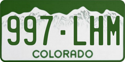 CO license plate 997LHM