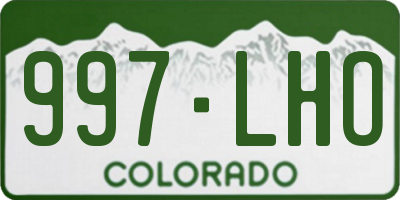 CO license plate 997LHO