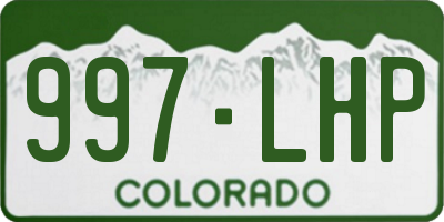 CO license plate 997LHP