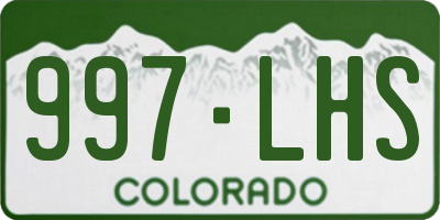 CO license plate 997LHS