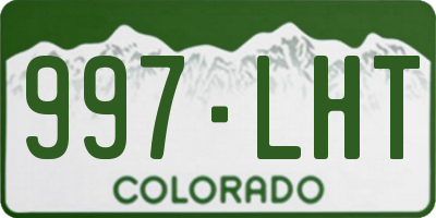 CO license plate 997LHT