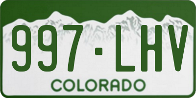 CO license plate 997LHV